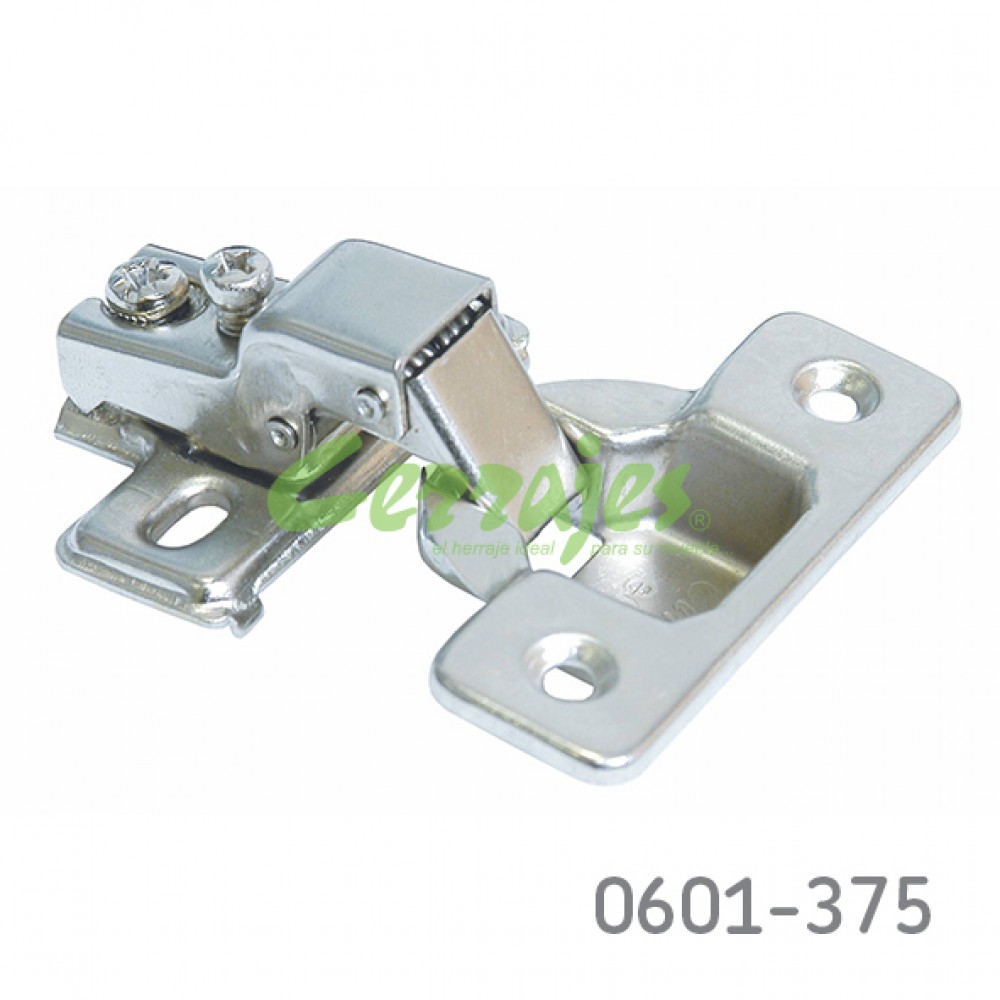 Bisagra cerrajes 110º cuello 08 con base para marco frontal con tornillos